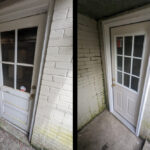 Before and After of an exterior basement door replacement
